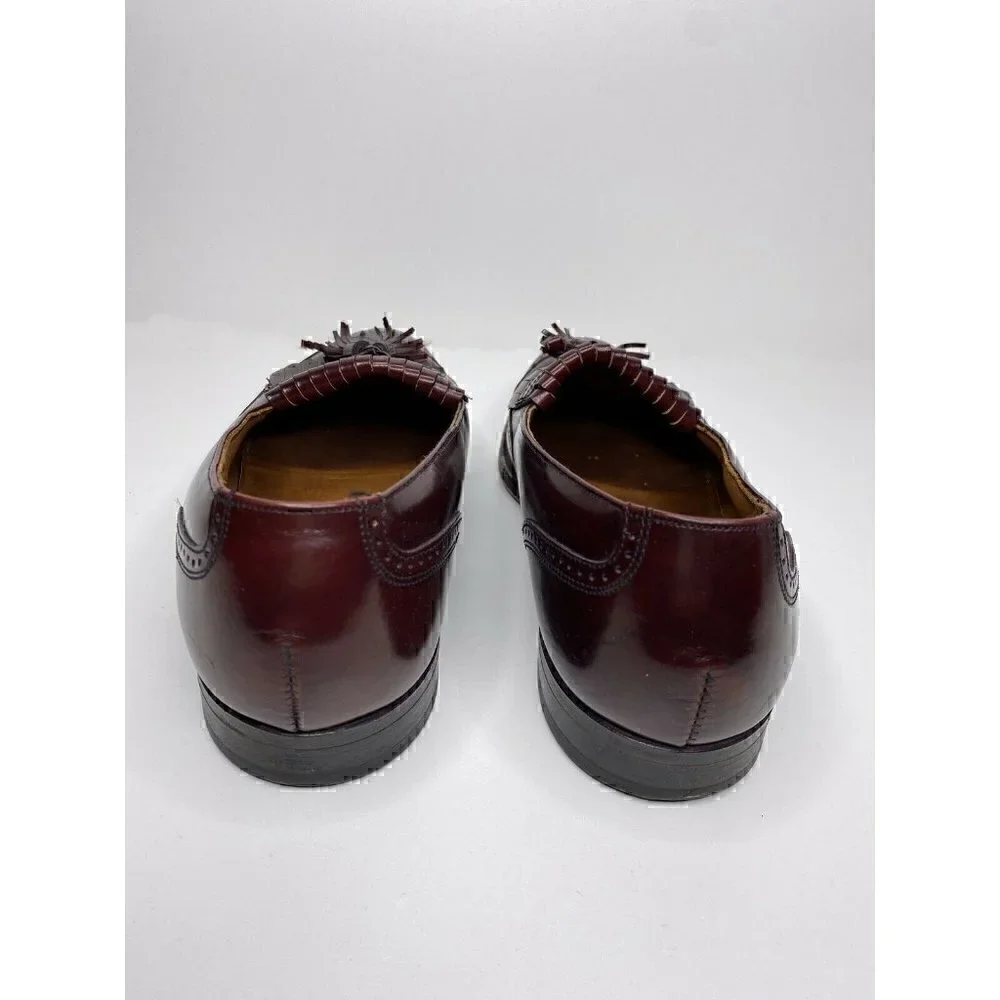 Bostonian Loafers Size 9 D/B Men's KILTIE Burgundy Leather Tassel Wingtip Slipon
